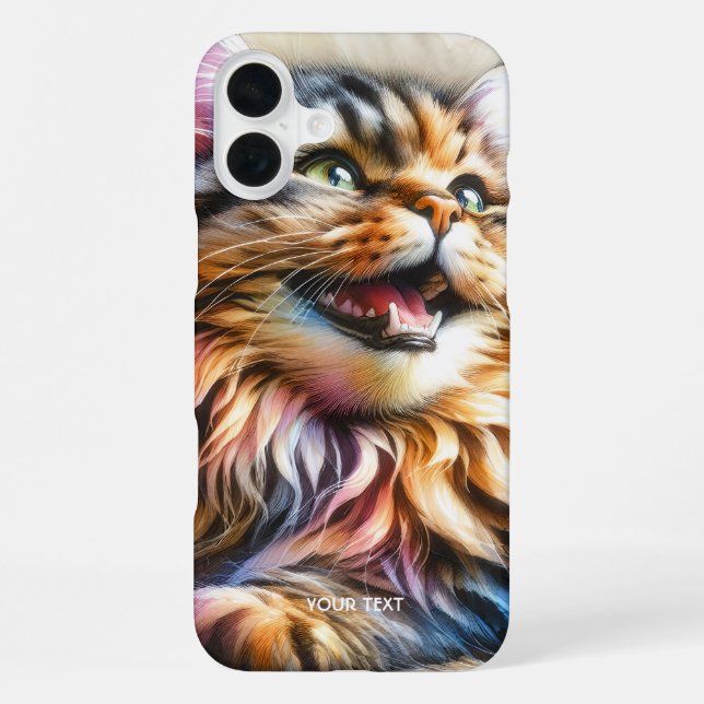 Funda Para iPhone Fantasy Cute Laughing Happy Cat (Reverso )