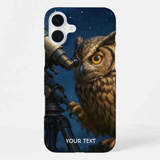 Funda Para iPhone Fantasy Cute Owen Telescope Noche (Reverso )
