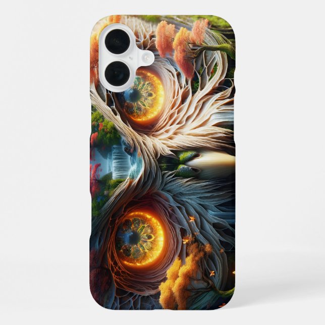 Funda Para iPhone Fantasy Cute Owl Waterfall Treys (Reverso )