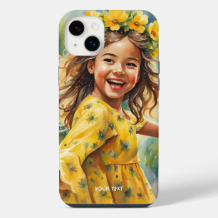 Funda Para iPhone 14 Plus Fantasy Cute Vivid Chica Flores Lluvia