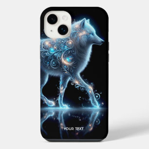 Funda Para iPhone 14 Plus Fantasy Cute Wolf Blue Reflection