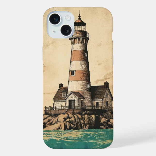 Funda Para iPhone Faro en la costa (Reverso )
