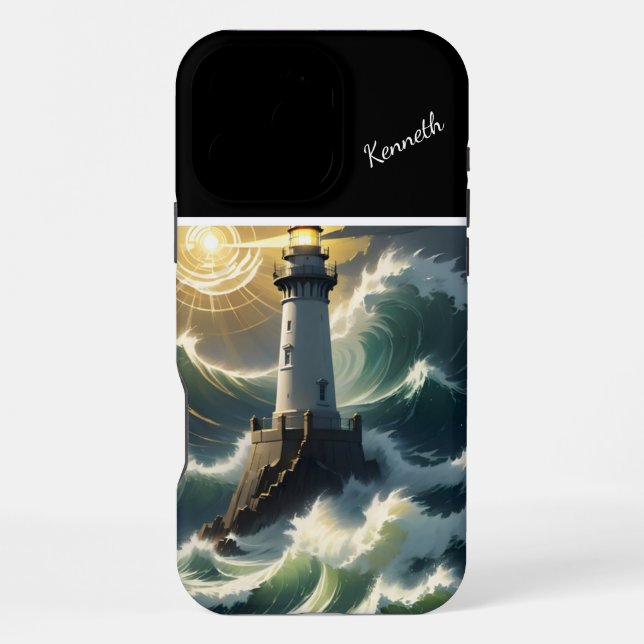 Funda Para iPhone Faro En Tormenta (Reverso )