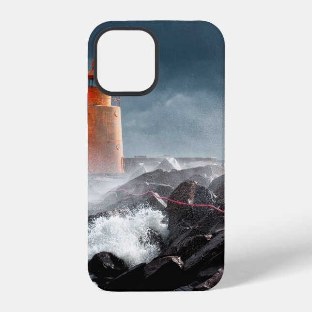 FUNDA PARA iPhone FARO NARANJA EN ROCA (Reverso )