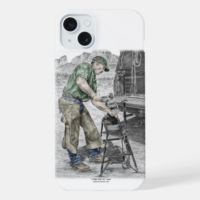 Funda Para iPhone Farrier Blacksmith Using Anvil (Reverso )