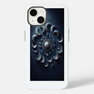 Funda Para iPhone 14 Fases Lunares Celestiales Místicas - Gemas Azules