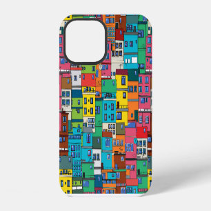 Funda Para iPhone 12 Favela urbana brasileña: fondo colorido.