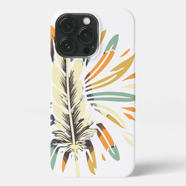 Funda Para iPhone Feather Southwest Warrior, arte tribal indio (Reverso)