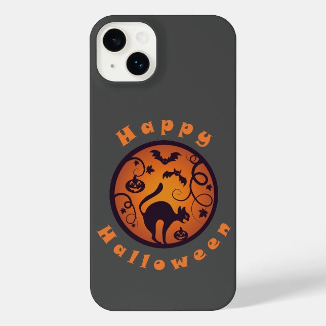 Funda Para iPhone Felices arañas y murciélagos de gatos negros en la (Reverso )