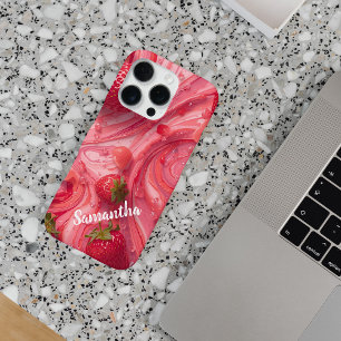 Funda Para iPhone 16 Pro Felicidad de Remolino de Fresa