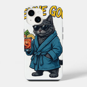 Funda Para iPhone 14 Feline Good — Gato con Bata y Cóctel de Camarones
