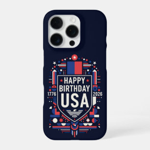 Funda Para iPhone 16 Pro Feliz cumpleaños a Estados Unidos 250