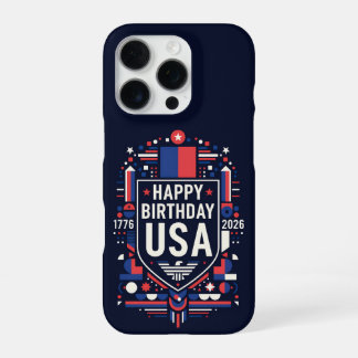 Funda Para iPhone 16 Pro Feliz cumpleaños a Estados Unidos 250
