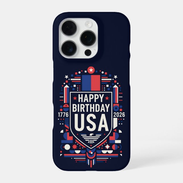Funda Para iPhone Feliz Cumpleaños EE. UU. 250 (Reverso)