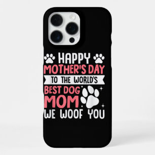 Funda Para iPhone 16 Pro Max Feliz Día de la Madre a la Mejor Mamá de Perros de
