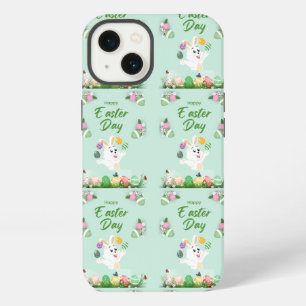 Feliz día de Pascua - Conejo divertido y huevos Pa