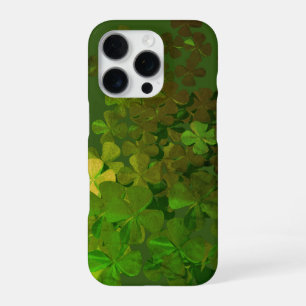 Funda Para iPhone 16 Pro Feliz día de San Patricio, tréboles irlandeses