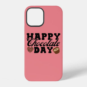 Funda Para iPhone 12 Feliz Día del Chocolate, Alegría de los Amantes de