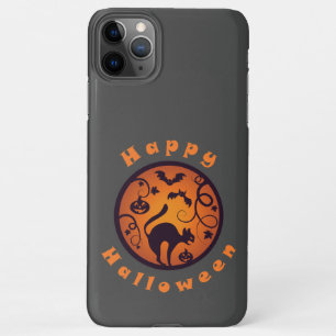 Funda Para iPhone 11Pro Max Feliz Halloween farolillo gato negro arañas y murc