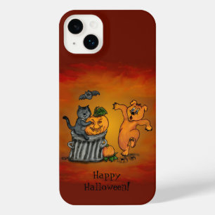 Funda Para iPhone 14 Plus ¡Feliz Halloween! Perro de gato y araña