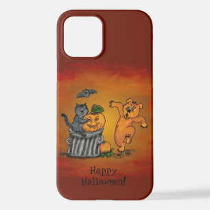 Funda Para iPhone 12 ¡Feliz Halloween! Perro de gato y araña