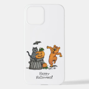 Funda Para iPhone 12 ¡Feliz Halloween! Perro de gato y araña