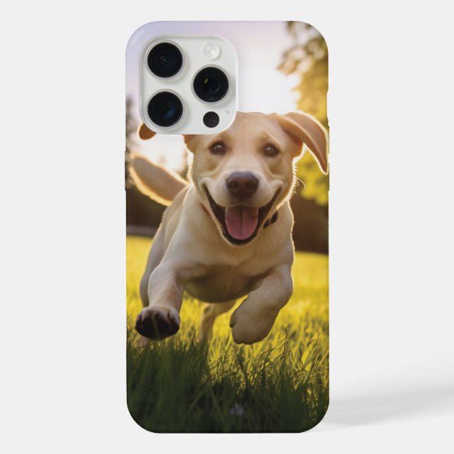Funda Para iPhone Felíz Labrador Corriendo (Reverso )