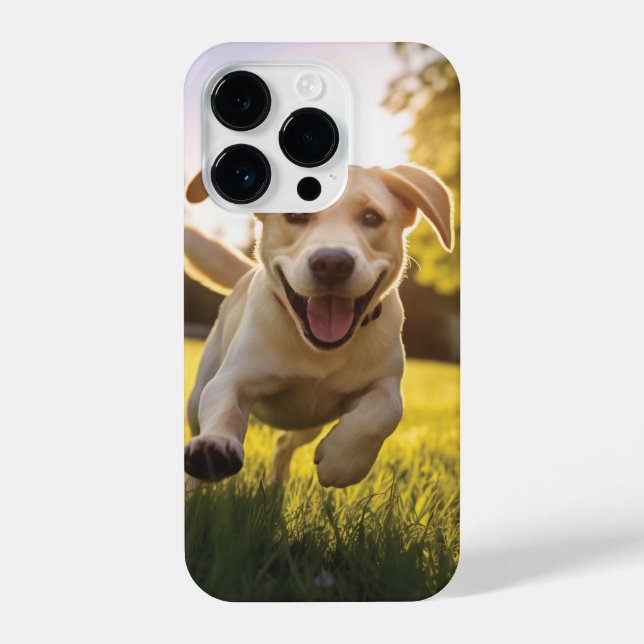 Funda Para iPhone Felíz Labrador Corriendo (Reverso )