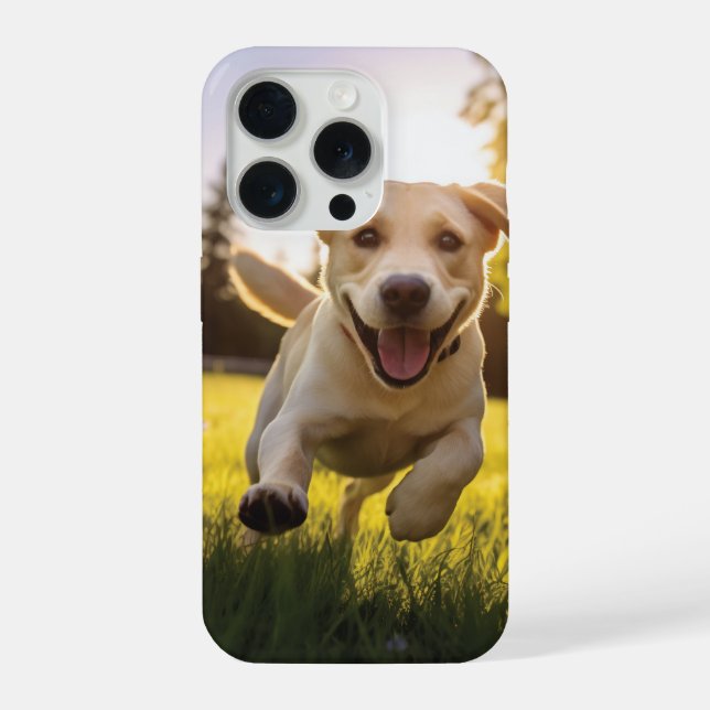 Funda Para iPhone Felíz Labrador Corriendo (Reverso )