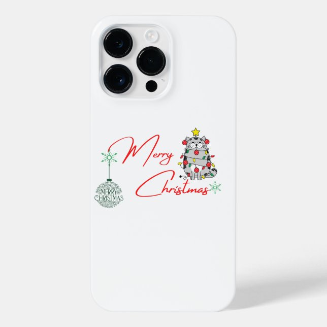 Funda Para iPhone Feliz Navidad a los gatos en la edición del juego (Reverso)
