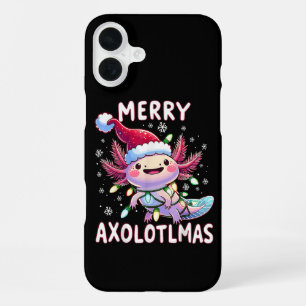 Funda Para iPhone 16 Plus Feliz Navidad Ajolote Luces Ajolotl Navidad Árbol