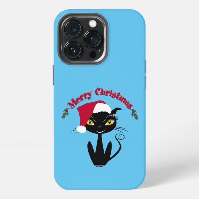 Funda Para iPhone Feliz Navidad Gato Kitty (Reverso )