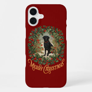 Funda Para iPhone 16 Plus Feliz Navidad Labrador Retriever