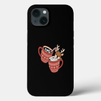 Feliz Navidad Reno Cute Familia Navidad Café