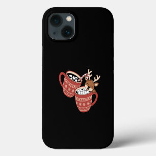 Feliz Navidad Reno Cute Familia Navidad Café 