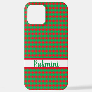 Funda Para iPhone 12 Pro Max Feliz Navidad rojo y verde funda