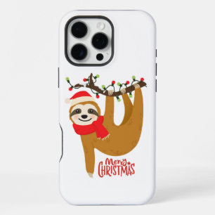 Funda Para iPhone 16 Pro Max Feliz Navidad Santa Perezoso Adorable