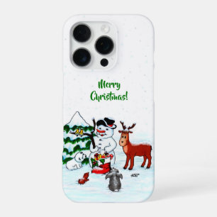 Funda Para iPhone 16 Pro ¡Feliz Navidad! Snowman con sus amigos
