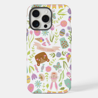 Feliz Patrón Floral de conejo de Pascua