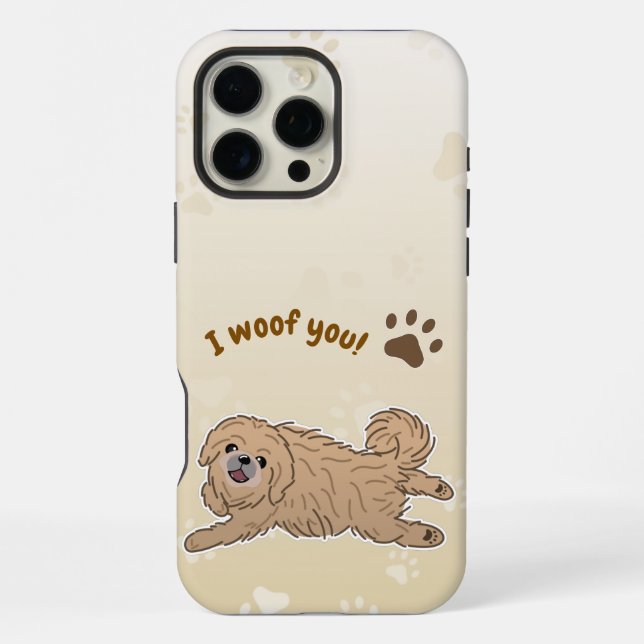 Funda Para iPhone Feliz Perro Pekín, amante de ti (Reverso )