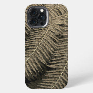 Funda Para iPhone 13 Pro Max Fern Leaves Fine Art Photograph in Sepia