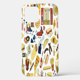 Funda Para iPhone 12 Festival de Food Truck: Patrón de Dibujos Animados