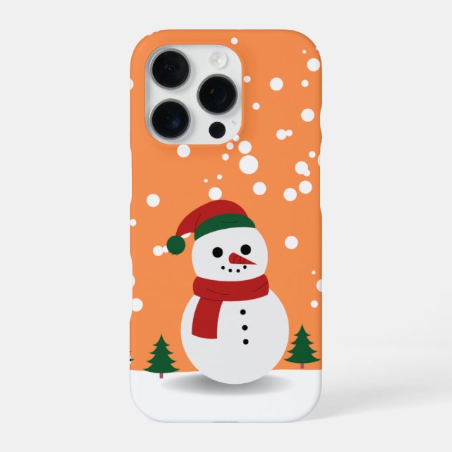 Funda Para iPhone Festive Snowman in Winter Wonderland – Holiday (Reverso)