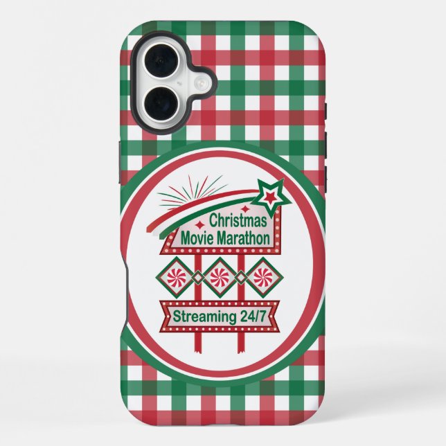 Funda Para iPhone Festividad de Maratón Retro Marquee de la película (Reverso )