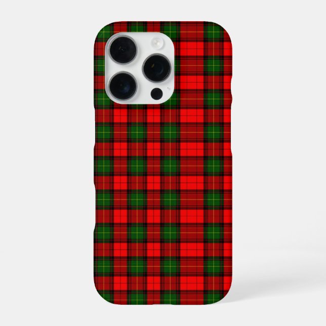 Funda Para iPhone Festividad festividad rojo y verde escocés (Reverso)