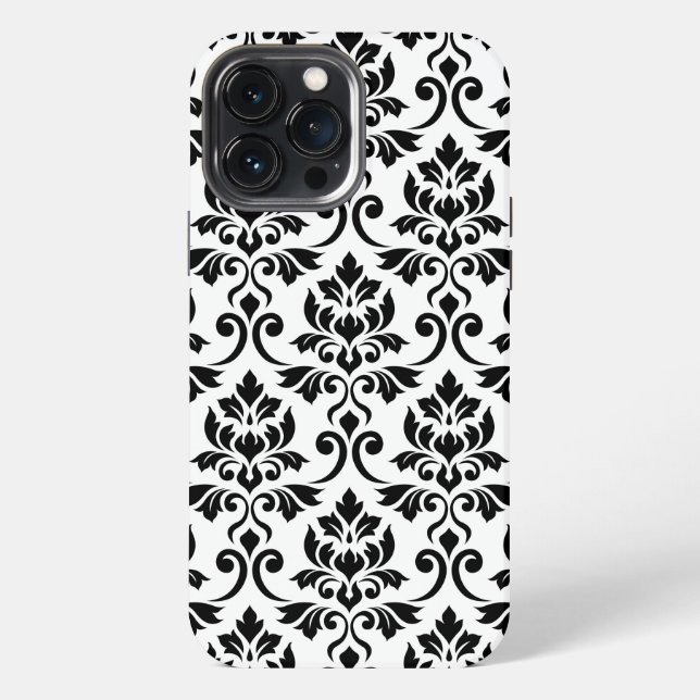 Funda Para iPhone Feuille Damask Lg Pattern Black on White (Reverso )