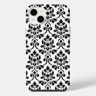 Funda Para iPhone 14 Plus Feuille Damask Lg Pattern Black on White