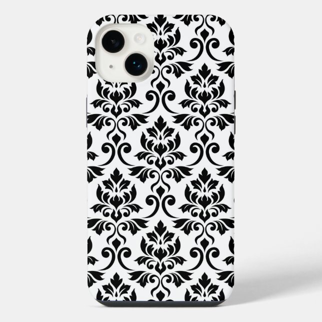 Funda Para iPhone Feuille Damask Lg Pattern Black on White (Reverso)