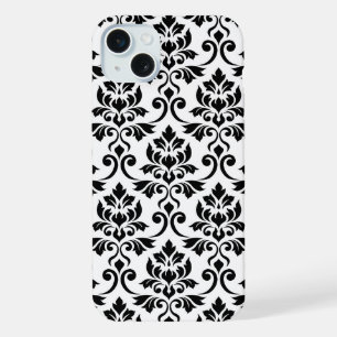 Feuille Damask Lg Pattern Black on White