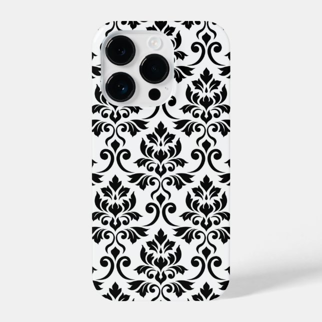 Funda Para iPhone Feuille Damask Lg Pattern Black on White (Reverso )